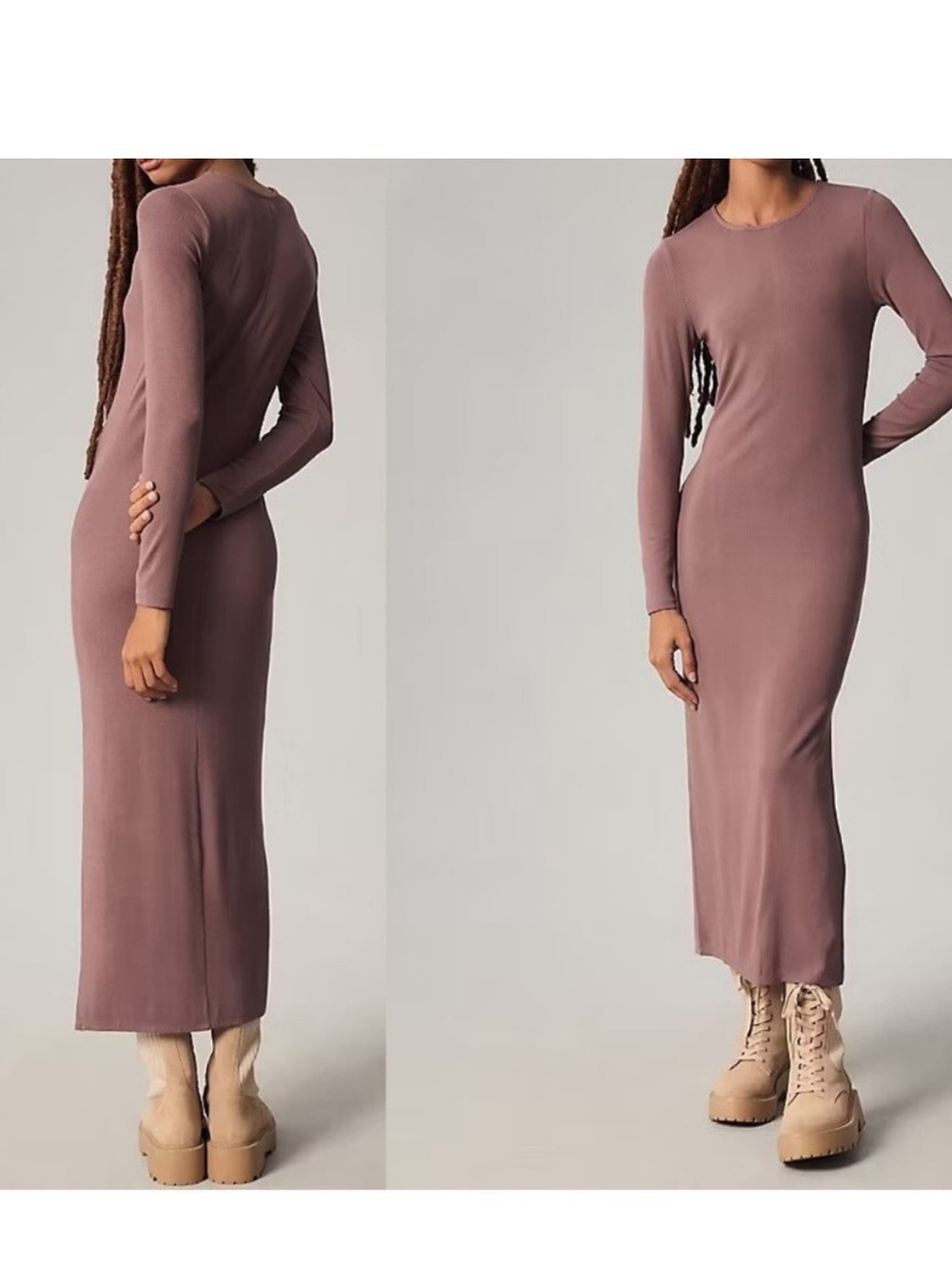 Anthropologie Bordeaux Long-Sleeve Maxi Dress